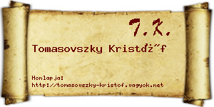 Tomasovszky Kristóf névjegykártya