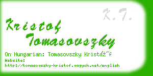 kristof tomasovszky business card